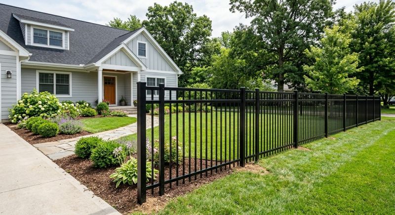 Black Metal Fence Installation in Grand Rapids, MI